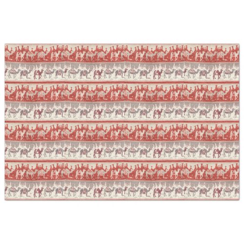 Vintage camels train print and camel pattern tissue paper