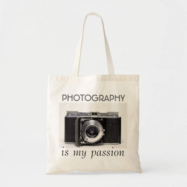 VINTAGE CAMERA 05 Photography is my Passion Bag (Front)