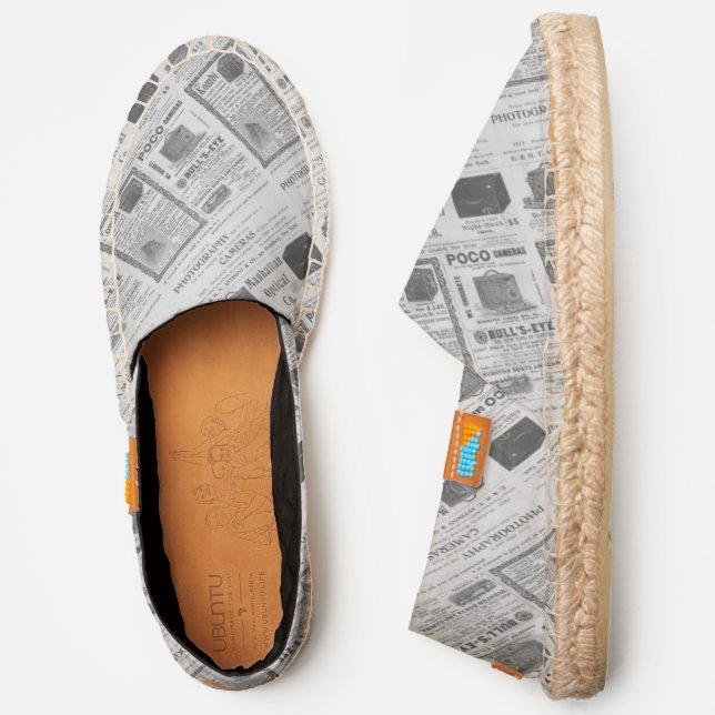 Vintage Camera Advertisements Espadrilles (Side)