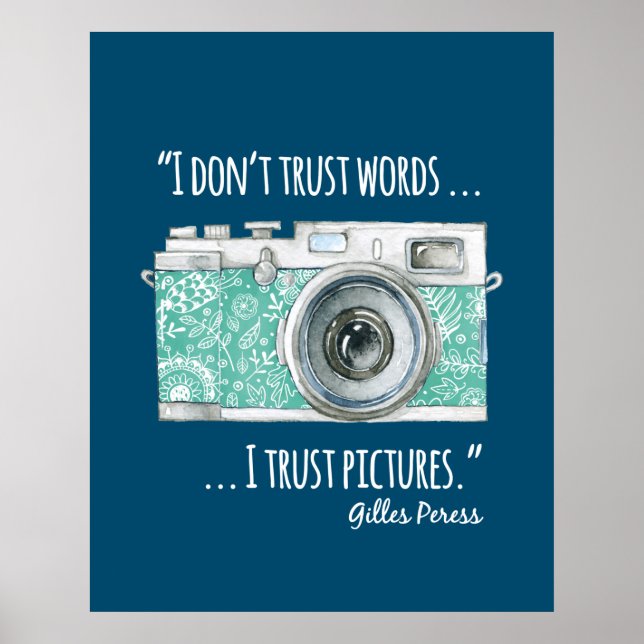 Vintage Camera and quote Poster (Front)