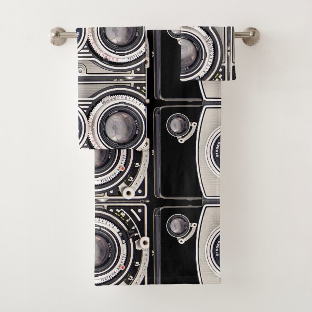 Vintage camera  bath towel set (Insitu)