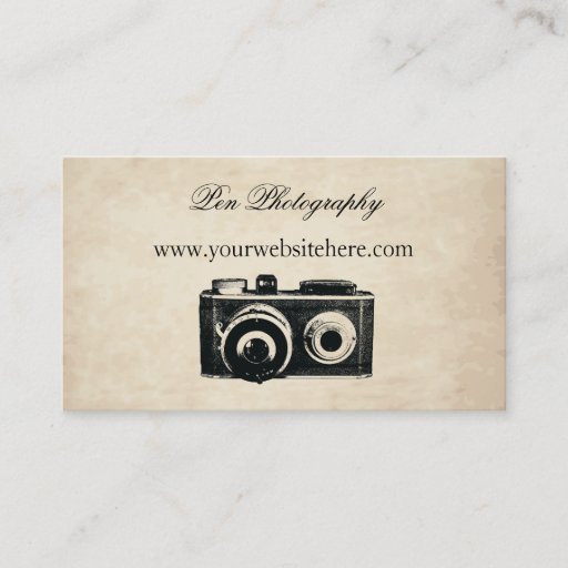 Customizable Vintage Camera Business Card