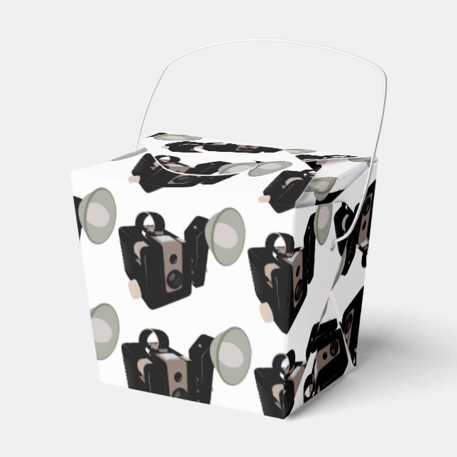 Vintage Camera drawing Favor Boxes (Front Side)