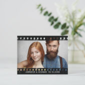 Vintage Camera Film Strip Photo Save The Date Announcement Postcard (Standing Front)