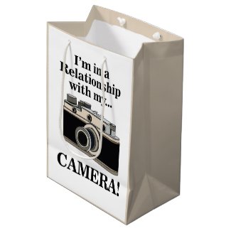 Vintage Camera Funny Photographer Birthday Medium Gift Bag