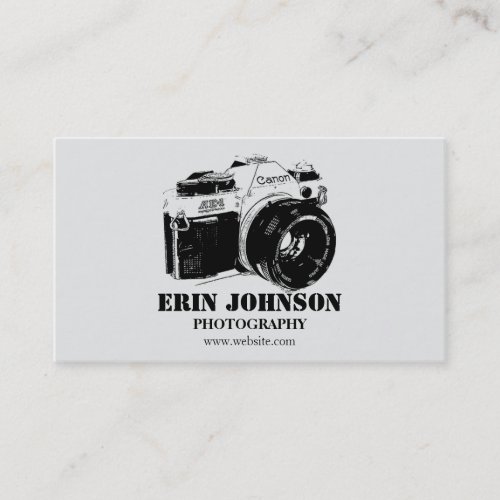Vintage Camera, Grey Design Business Card Template