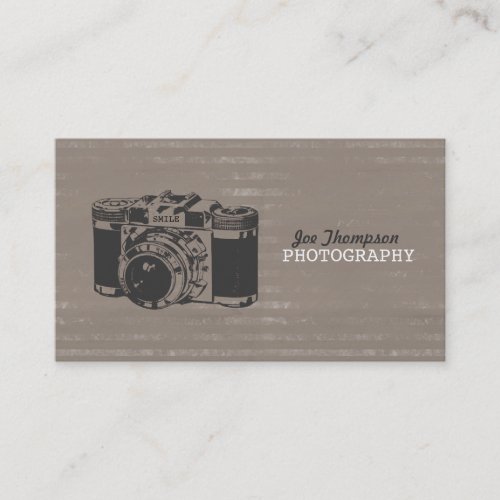 Vintage Camera Grunge Photography Business Cards