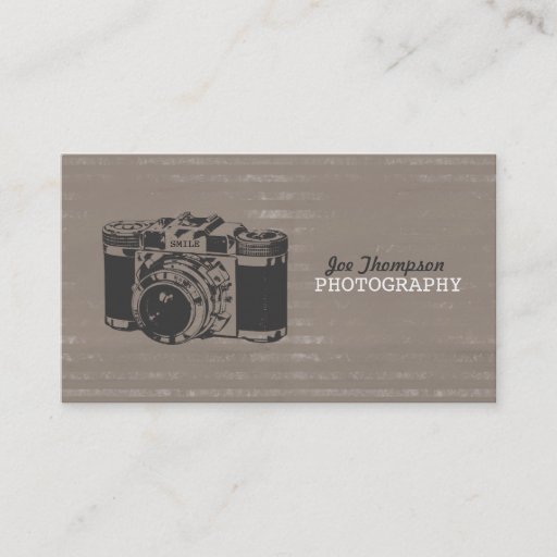 Customizable Vintage Camera Grunge Photography Business Cards