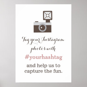 Vintage Camera Instagram Photos Hashtag Sign