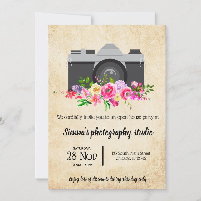 Vintage Camera Invitation (Front)
