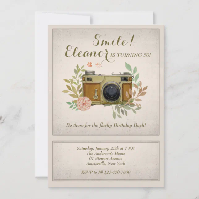 Vintage Camera Invitation | Zazzle