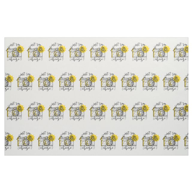 Vintage Camera Just Say Cheese Fabric (Fat Quarter)