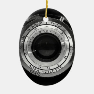 Vintage camera lens ceramic ornament