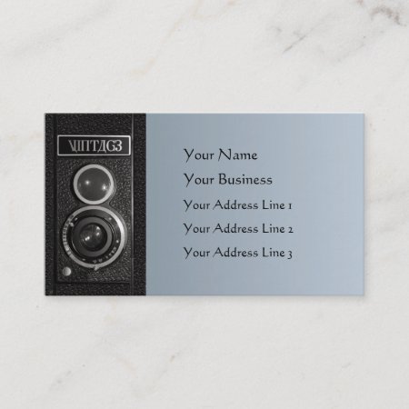 Vintage Camera Lens Chubby Business Card