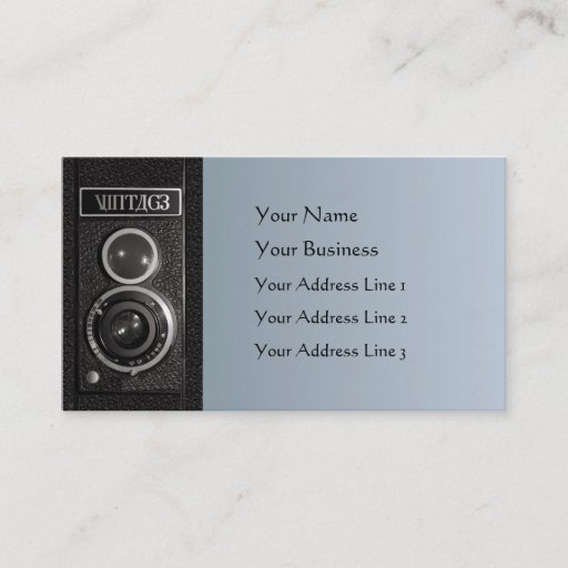Customizable Vintage Camera Lens Chubby Business Card