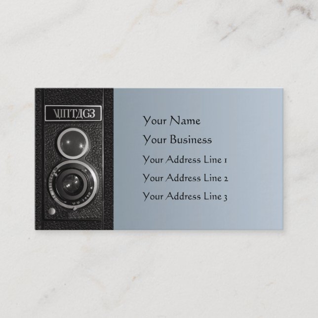 Vintage Camera Lens Chubby Business Card (Front)