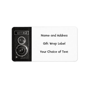 Vintage Camera Lens Name and Address Labels