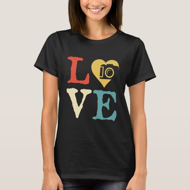 Vintage Camera Love Photography T-Shirt (Front)