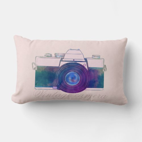 Vintage Camera Lumbar Pillow