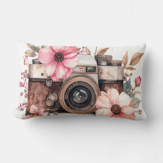 Vintage Camera Mug - Photography Lover Retro Gift Lumbar Pillow