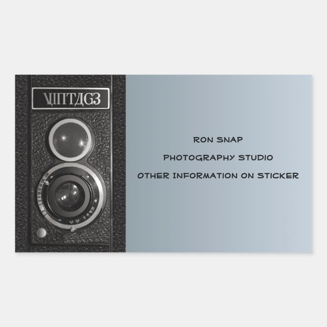 Vintage Camera On Name and Address Stickers (Front)