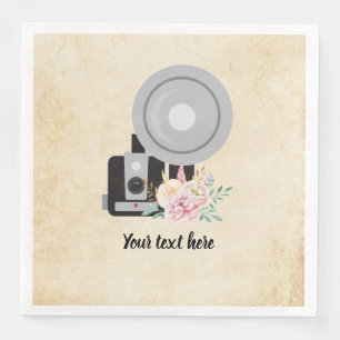 Vintage camera paper dinner napkins