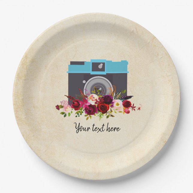 Vintage camera paper plates (Front)
