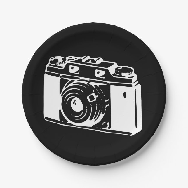 Vintage Camera Paper Plates (Front)