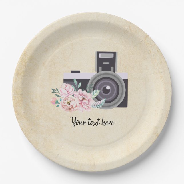 Vintage camera paper plates (Front)
