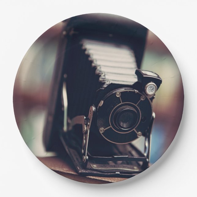 Vintage Camera Paper Plates (Front)