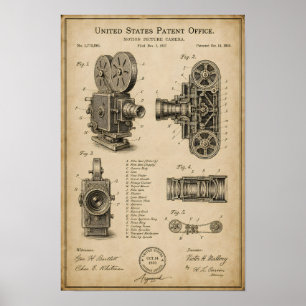 Vintage Camera Patent Drawing Poster