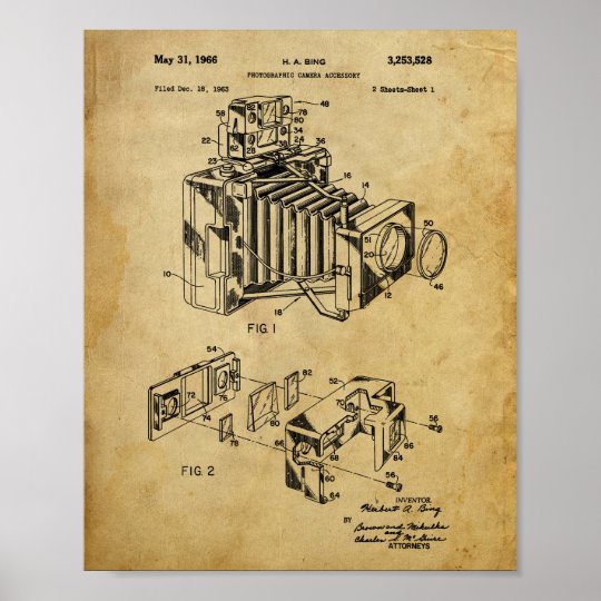 Vintage Camera Patent Poster | Zazzle.com