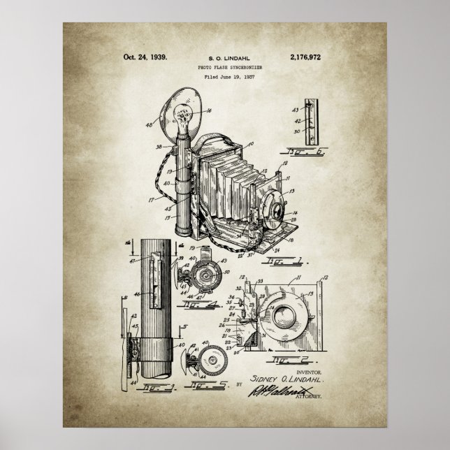Vintage Camera Patent Poster (Front)