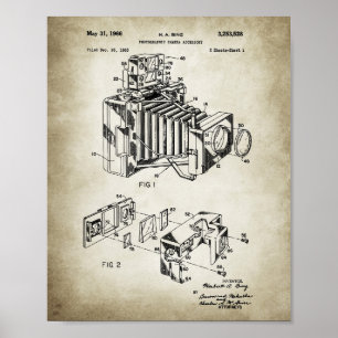 Vintage Camera Patent Poster Vintage Paper