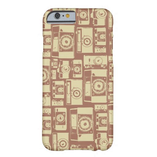 Vintage Camera Pattern in Brown Colors Barely There iPhone 6 Case