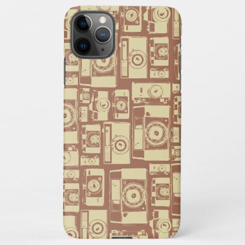 Vintage Camera Pattern in Brown Colors iPhone 11Pro Max Case