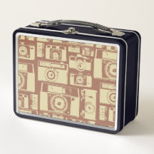 Vintage Camera Pattern in Brown Colors