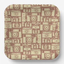 Vintage Camera Pattern in Brown Colors