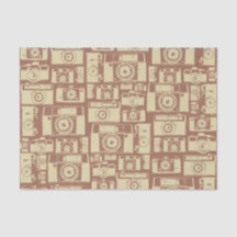 Vintage Camera Pattern in Brown Colors