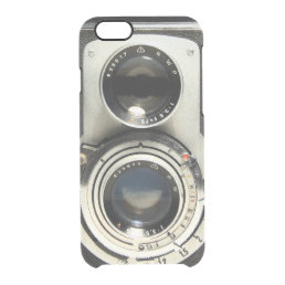 Vintage Camera Pattern - Old Fashion Antique Look Clear iPhone 6/6S Case