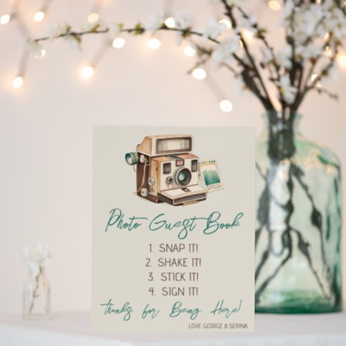 Vintage Camera Photo Guest Book Directions Foam Board