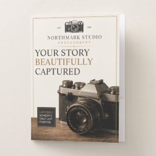Vintage camera Photographer Branding Camera Studio Pocket Folder