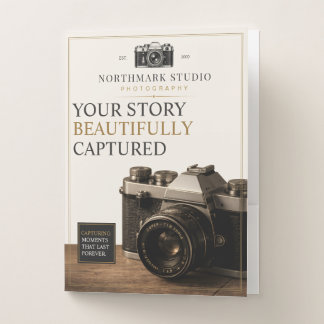 Vintage camera Photographer Branding Camera Studio Pocket Folder
