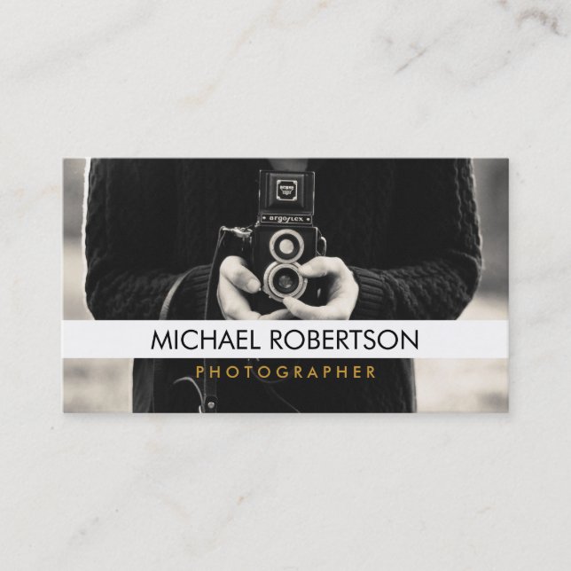 Vintage Camera Photographer Business Card (Front)