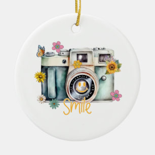 Vintage Camera Photographer Ceramic Ornament