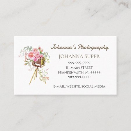 Vintage Camera Photography Business Card