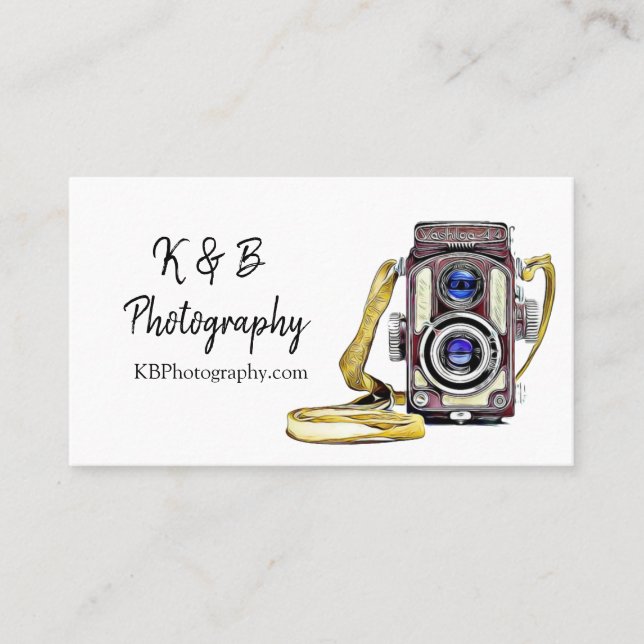 Vintage Camera Photography Business Card (Front)