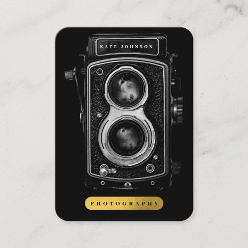 Vintage Camera Photography Social Media Icons Business Card