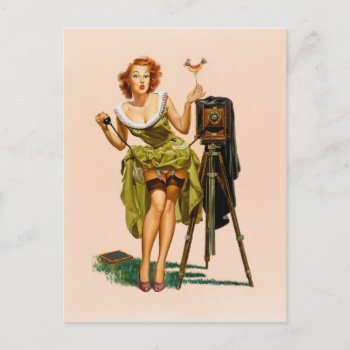 Vintage Camera Pinup Girl Postcard by PinUpGallery at Zazzle