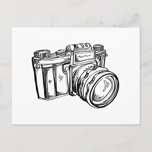 Vintage Camera Postcard - Black and White (Front)